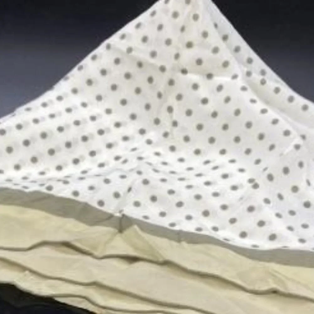 Peter Nygard Large Silk Scarf in Cream Beige with polka dots 36 X 36